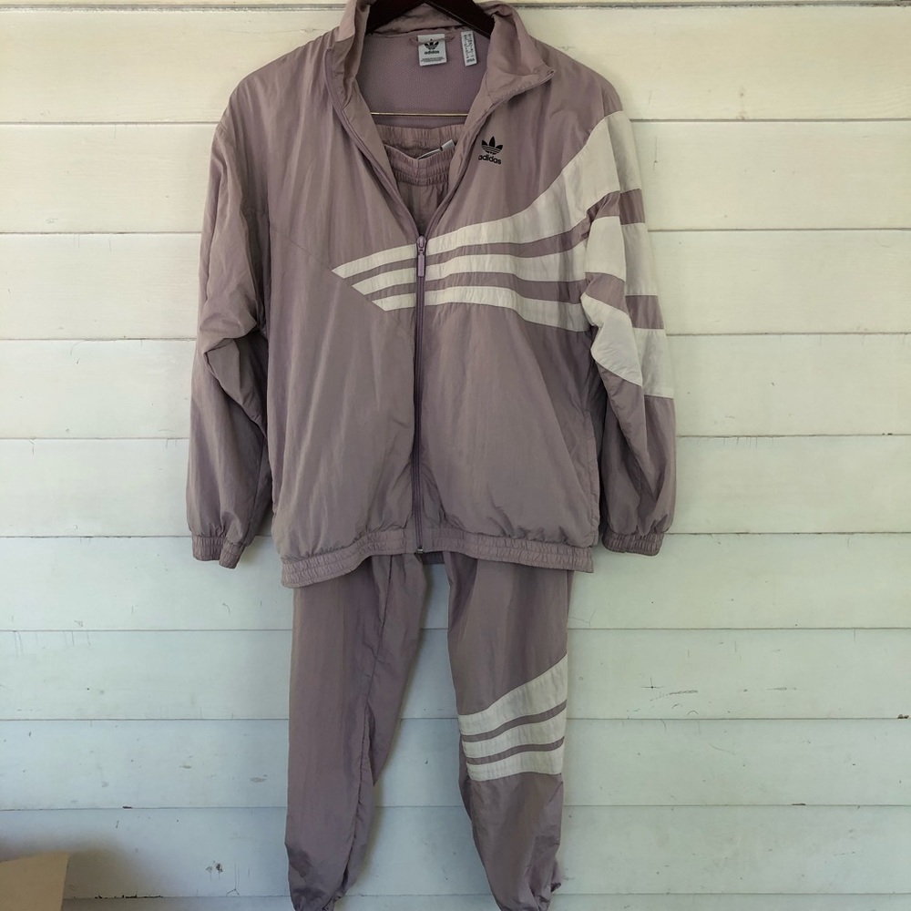 Lavender adidas tracksuit